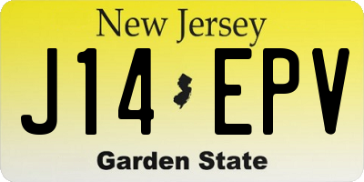 NJ license plate J14EPV