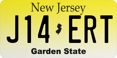 NJ license plate J14ERT