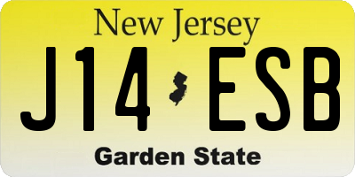 NJ license plate J14ESB