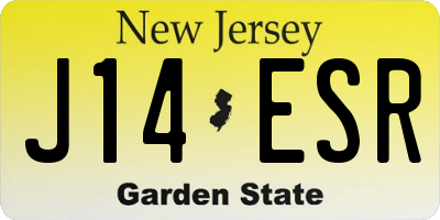 NJ license plate J14ESR