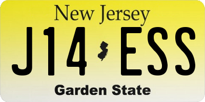 NJ license plate J14ESS