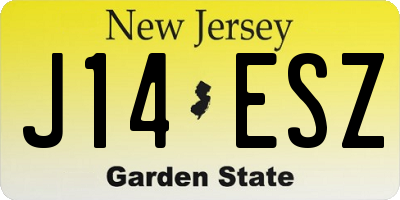 NJ license plate J14ESZ