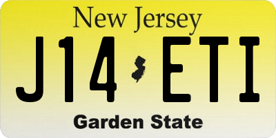 NJ license plate J14ETI