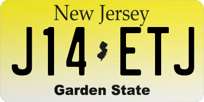 NJ license plate J14ETJ