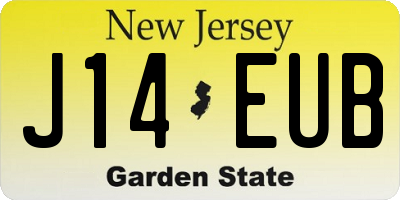 NJ license plate J14EUB