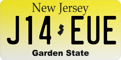NJ license plate J14EUE