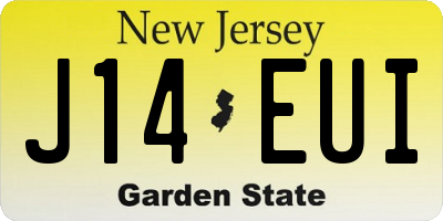 NJ license plate J14EUI