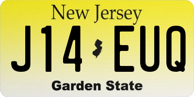 NJ license plate J14EUQ