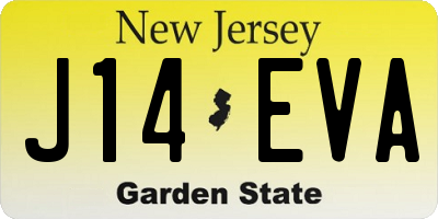 NJ license plate J14EVA