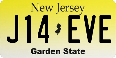 NJ license plate J14EVE