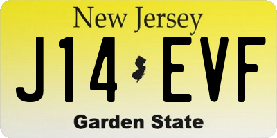 NJ license plate J14EVF