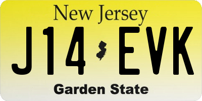 NJ license plate J14EVK