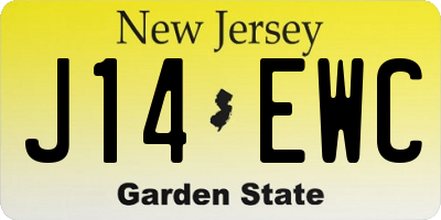 NJ license plate J14EWC