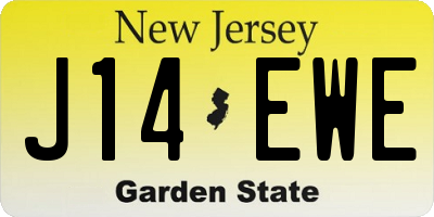 NJ license plate J14EWE
