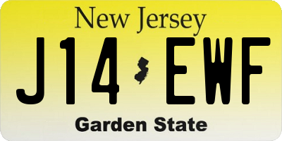 NJ license plate J14EWF