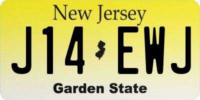 NJ license plate J14EWJ