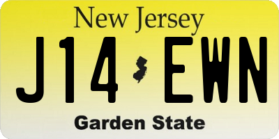 NJ license plate J14EWN