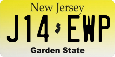 NJ license plate J14EWP