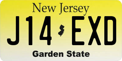 NJ license plate J14EXD