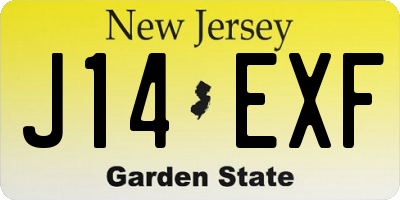 NJ license plate J14EXF