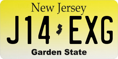 NJ license plate J14EXG