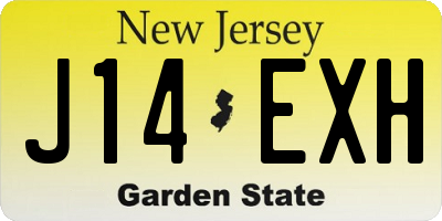 NJ license plate J14EXH