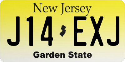NJ license plate J14EXJ