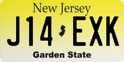 NJ license plate J14EXK