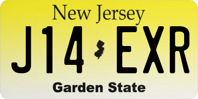 NJ license plate J14EXR