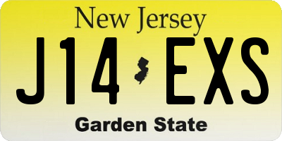 NJ license plate J14EXS