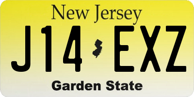 NJ license plate J14EXZ