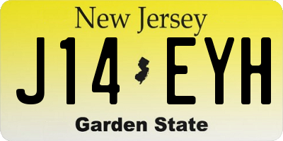 NJ license plate J14EYH