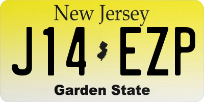 NJ license plate J14EZP