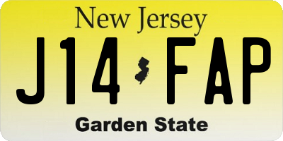 NJ license plate J14FAP