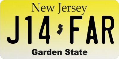 NJ license plate J14FAR