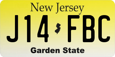 NJ license plate J14FBC