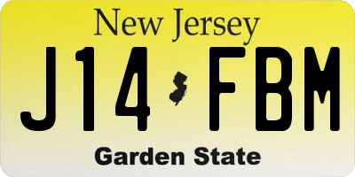 NJ license plate J14FBM