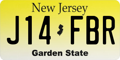 NJ license plate J14FBR
