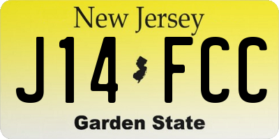 NJ license plate J14FCC