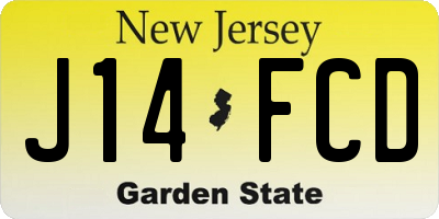 NJ license plate J14FCD