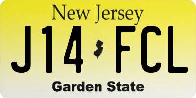 NJ license plate J14FCL