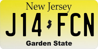 NJ license plate J14FCN