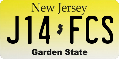NJ license plate J14FCS