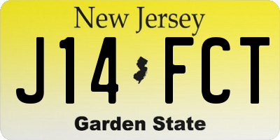 NJ license plate J14FCT