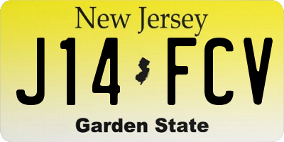 NJ license plate J14FCV