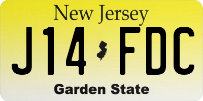 NJ license plate J14FDC