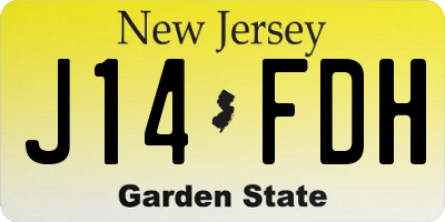 NJ license plate J14FDH