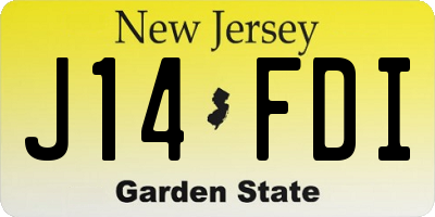 NJ license plate J14FDI