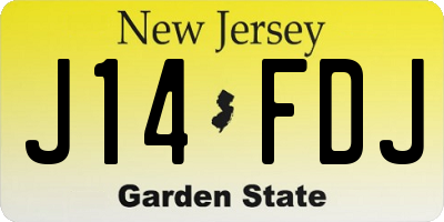 NJ license plate J14FDJ