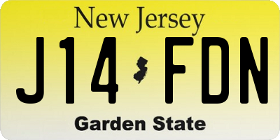 NJ license plate J14FDN